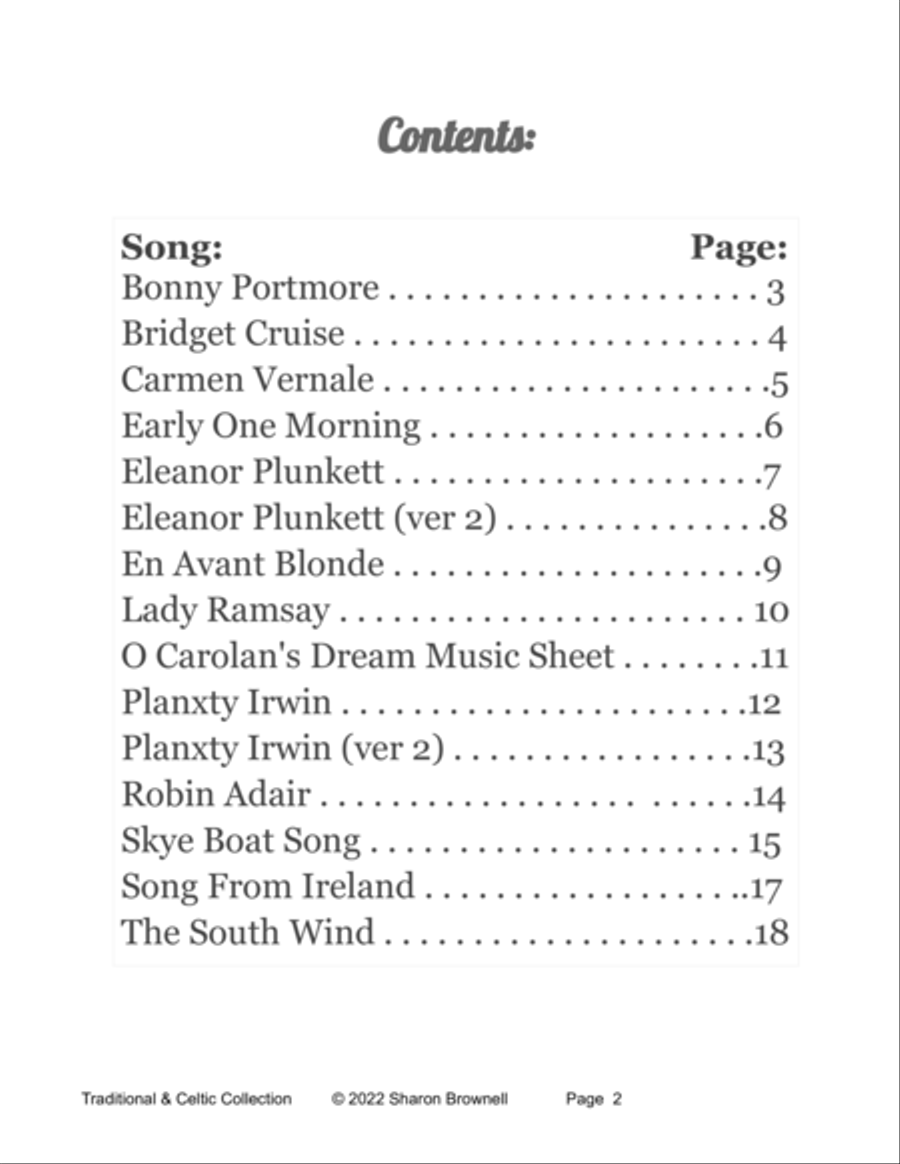 Lyre & Small Harps Traditional and Celtic Collections Harp scores gallery preview page 2