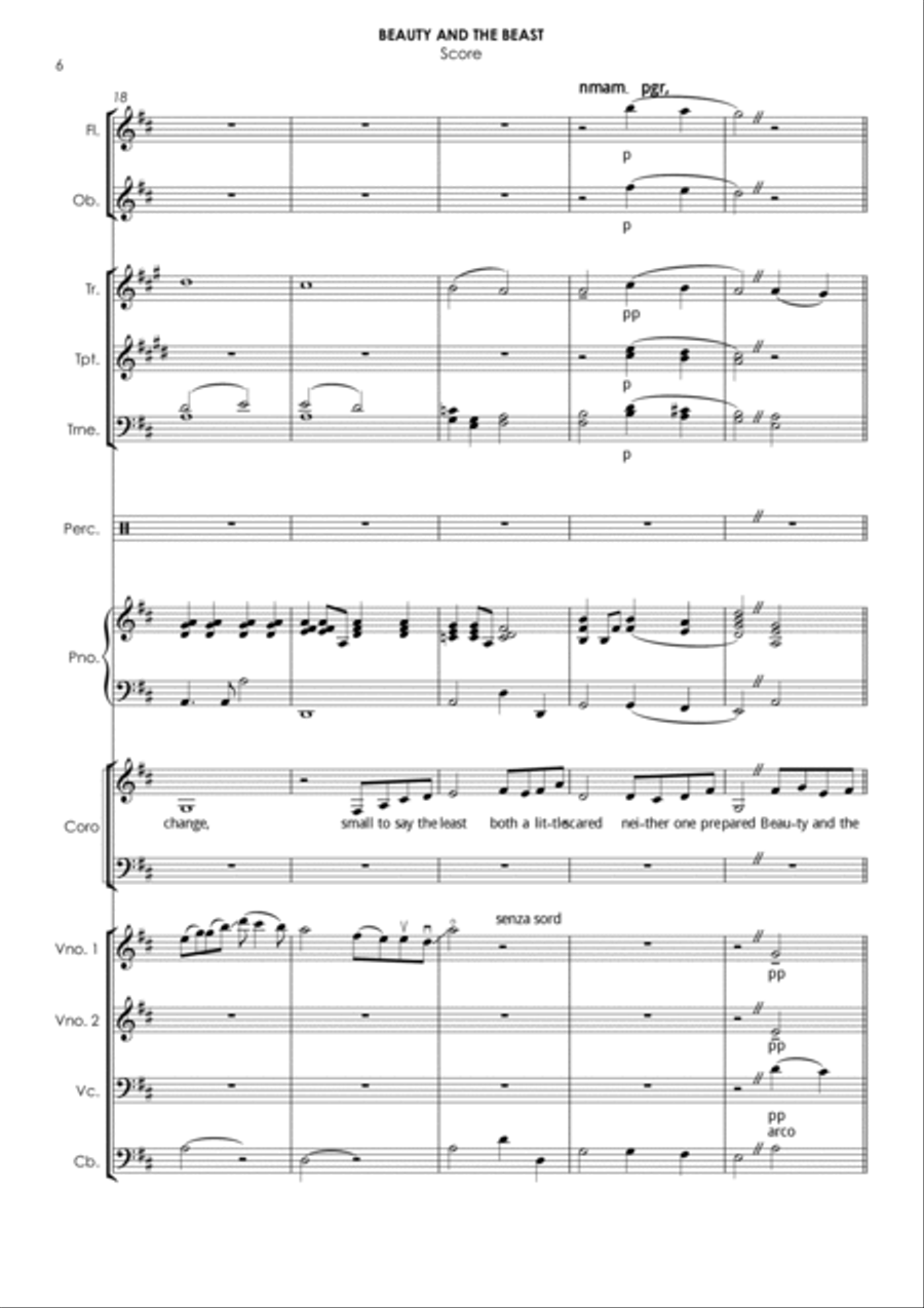 Beauty And The Beast Beauty And The Beast Chamber Orchestra scores gallery preview page 6