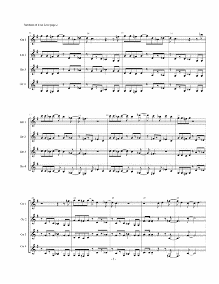 Sunshine Of Your Love Guitar scores gallery preview page 2