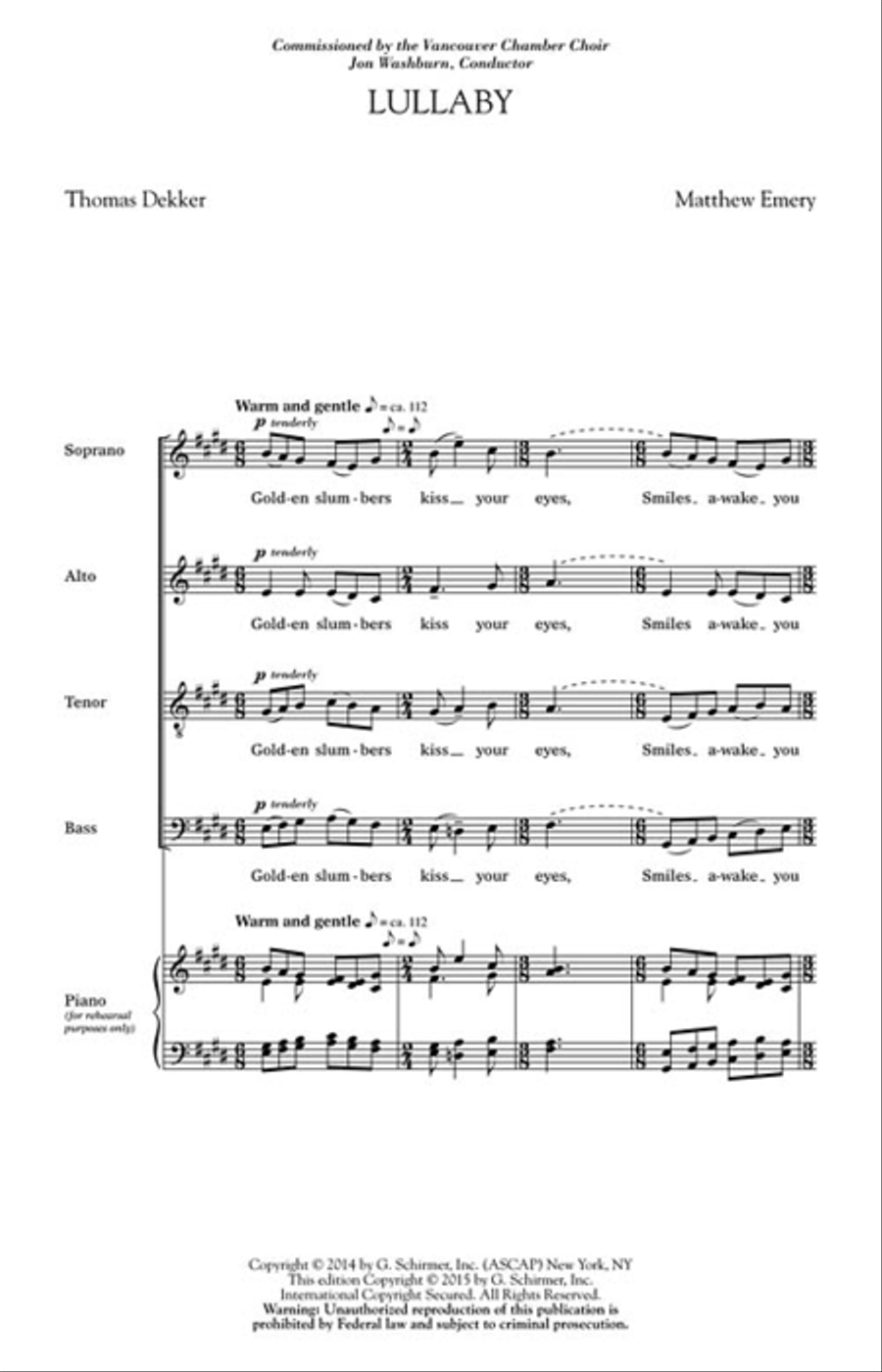 Lullaby Lullaby 4-Part scores gallery preview page 2