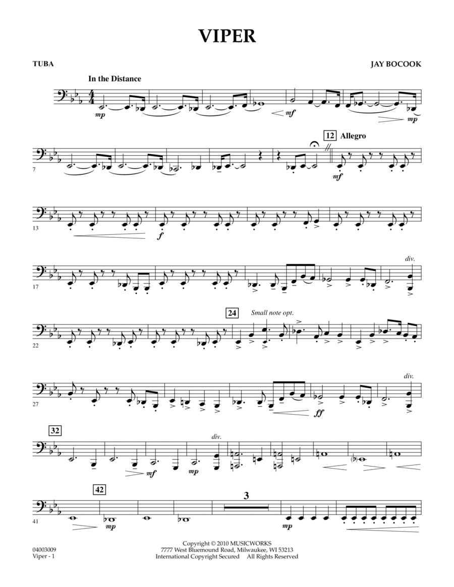 Viper - Tuba Viper - Tuba Concert Band scores gallery preview page 1