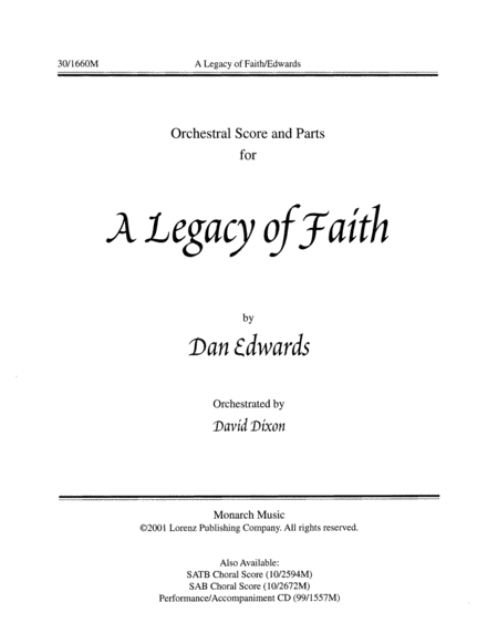 A Legacy of Faith - Full Score