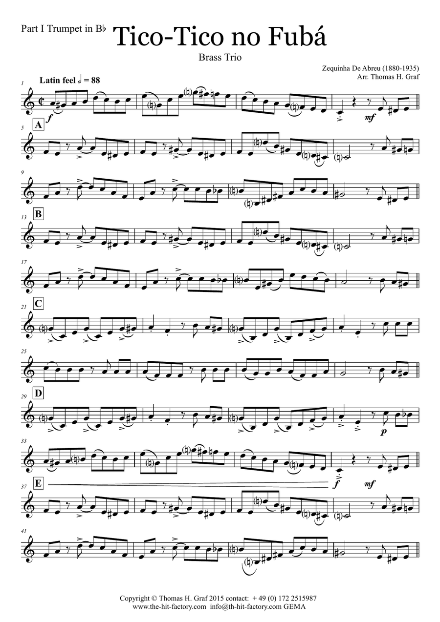 Tico-Tico no Fubá - Choro - Brass Trio Brass Trio scores gallery preview page 5