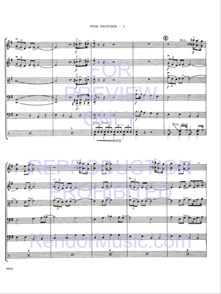 Pink Panther, The Pink Panther, The String Orchestra scores gallery preview page 5
