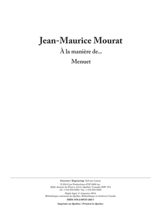 Book cover for À la manière de... / Menuet