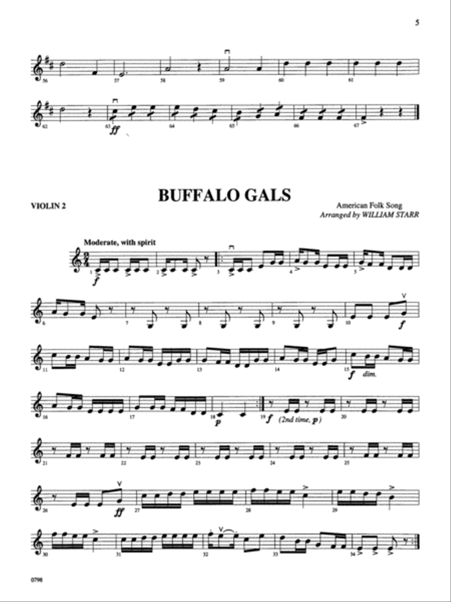 Strings Around the World -- Folk Songs of the U.S.A. String Orchestra scores gallery preview page 4