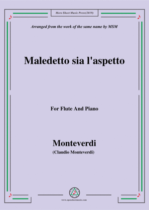 Monteverdi-Maledetto sia l'aspetto, for Flute and Piano