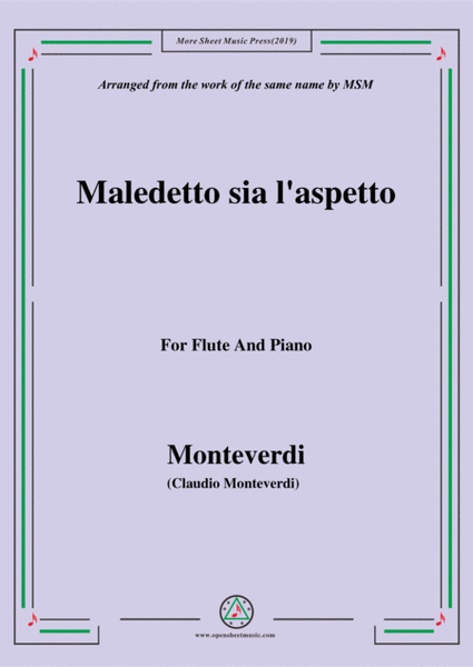 Monteverdi-Maledetto sia l'aspetto, for Flute and Piano image number null