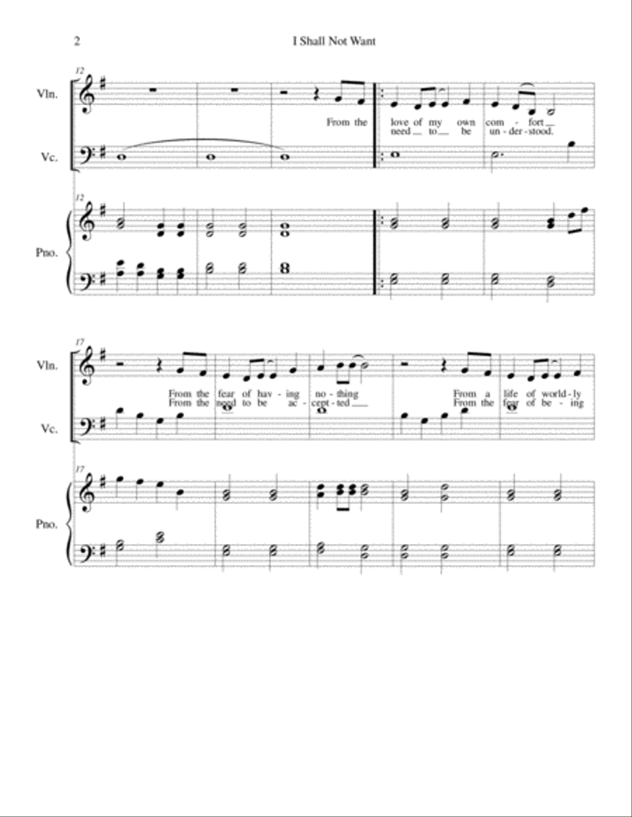 I Shall Not Want Piano Trio scores gallery preview page 2