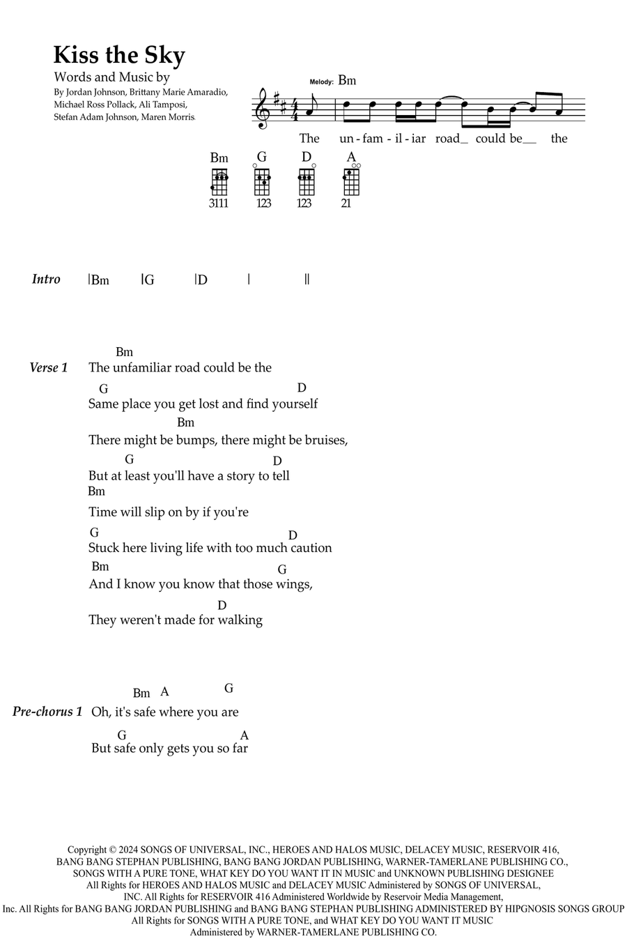 Kiss The Sky Kiss The Sky Ukulele scores gallery preview page 1