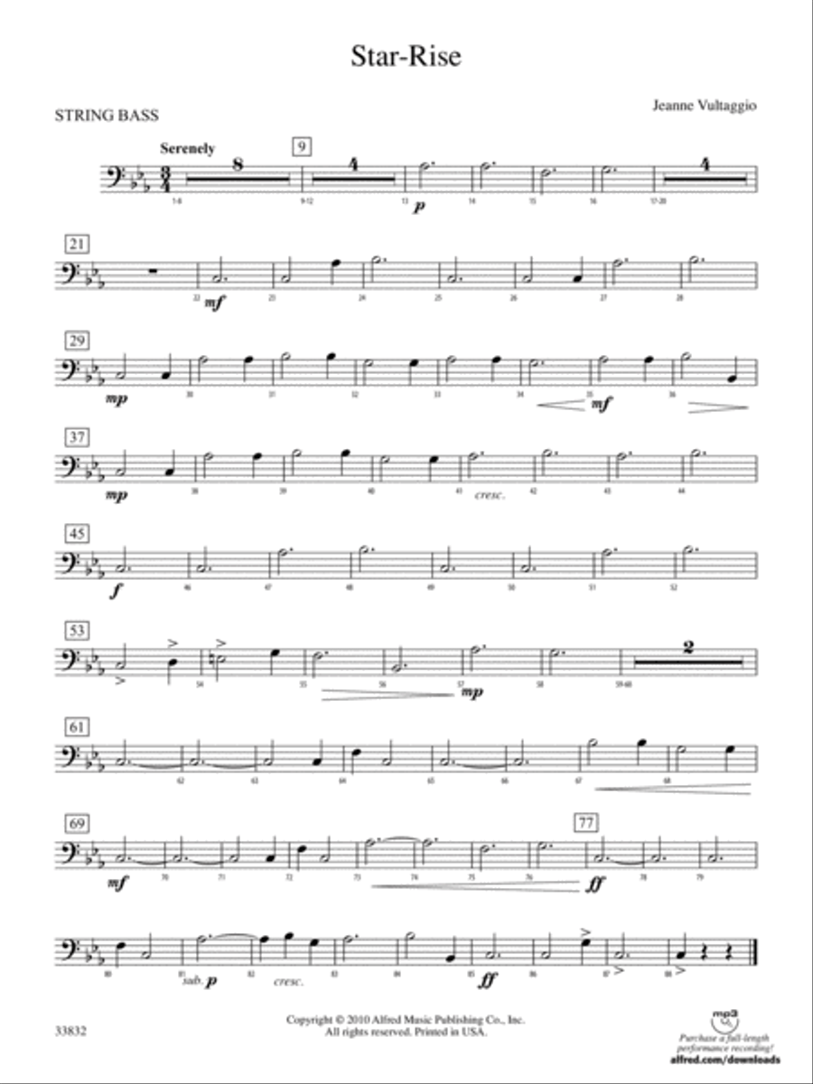 Star-Rise: (World Part) String Bass Concert Band scores gallery preview page 1