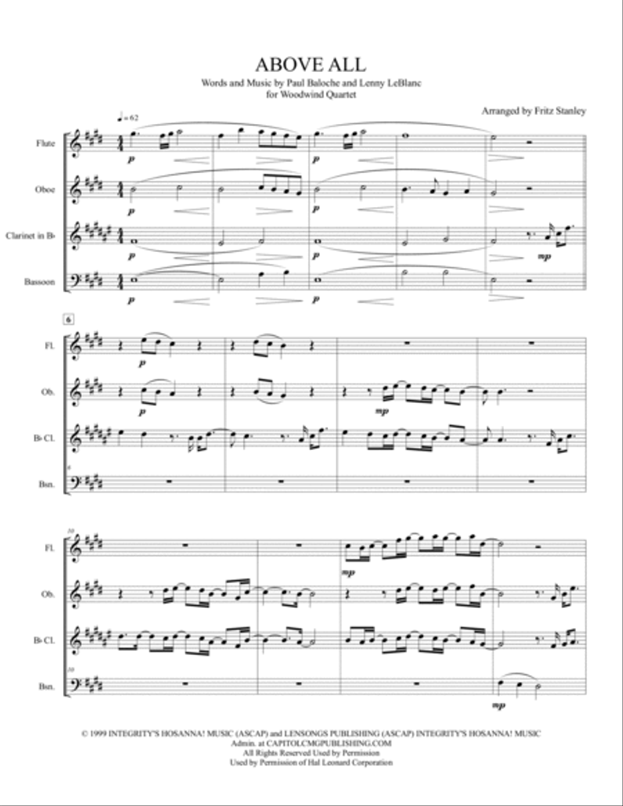 Above All Woodwind Quartet scores gallery preview page 2