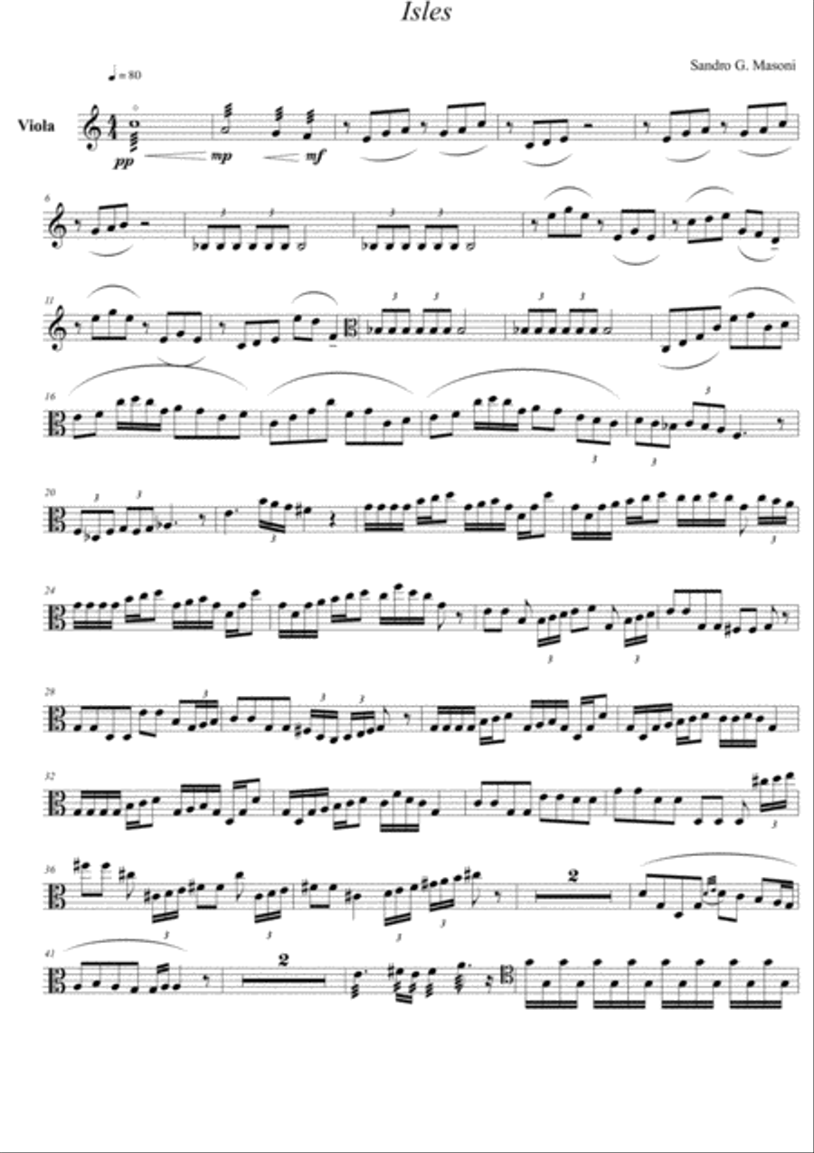Isles (Viola part) String Quartet scores gallery preview page 1