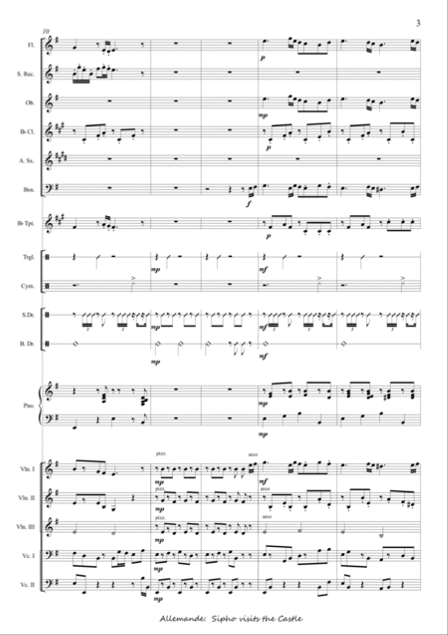 Suite, Sweet Cape Town - 2 Allemande Sipho visits the Castle Concert Band scores gallery preview page 3