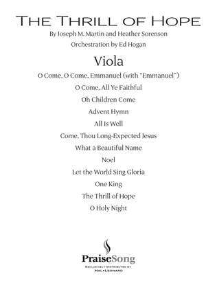 Book cover for The Thrill of Hope (A New Service of Lessons and Carols) - Viola