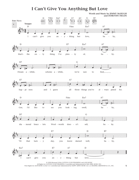 I Can't Give You Anything But Love (from The Daily Ukulele) (arr. Liz and Jim Beloff)
