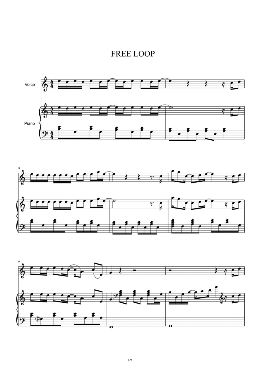 Free Loop Voice scores gallery preview page 1