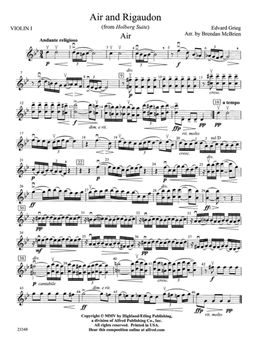 Air and Rigaudon: 1st Violin