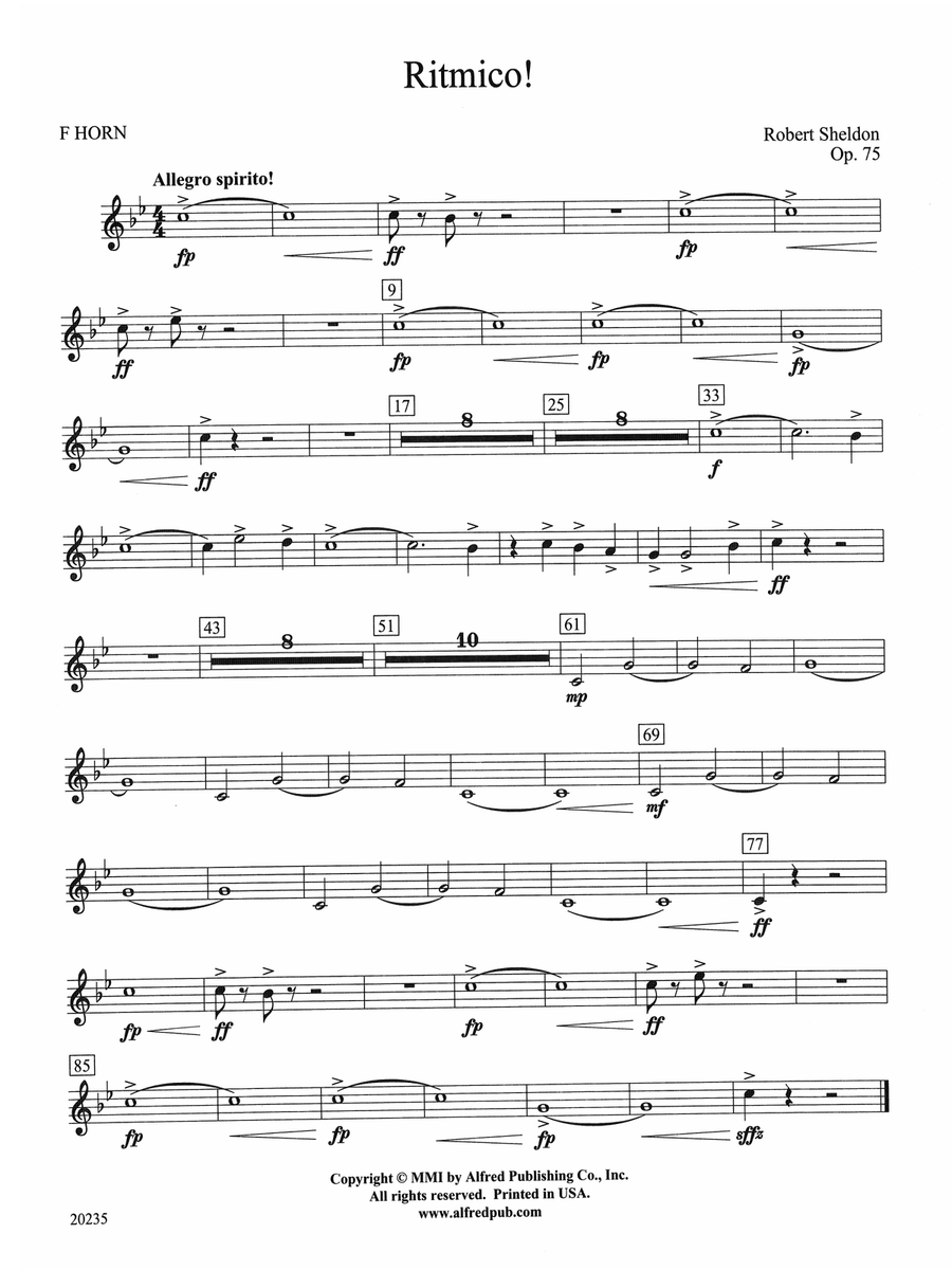 Ritmico!: 1st F Horn
