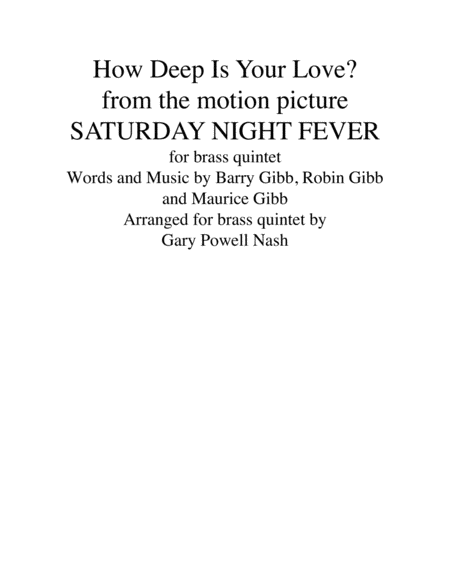 How Deep Is Your Love from the Motion Picture SATURDAY NIGHT FEVER image number null