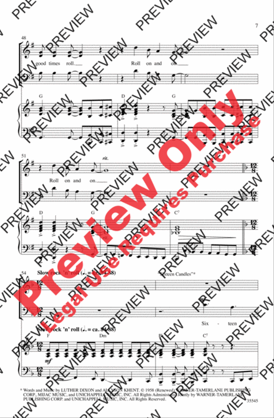 We Love the '50s We Love the '50s 3-Part scores gallery preview page 7