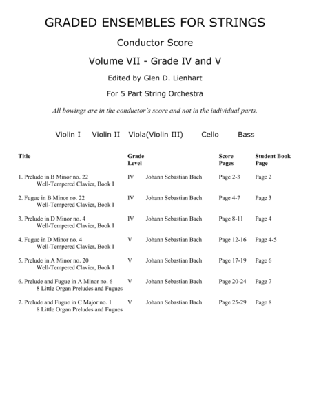 GRADED ENSEMBLES FOR STRINGS - VOLUME VII (Extra Score)