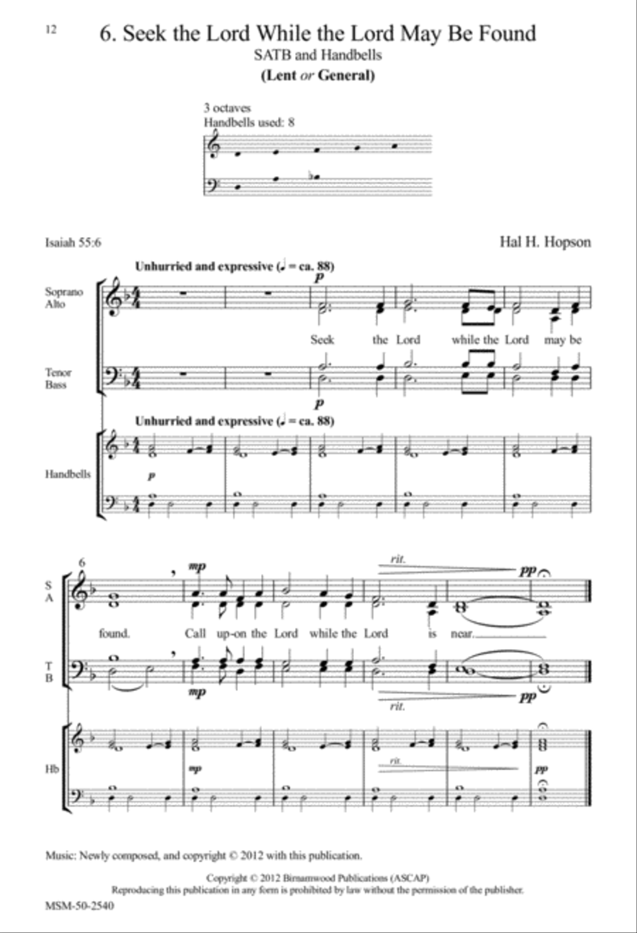 Seek the Lord While the Lord May Be Found (Lent or General) 4-Part scores gallery preview page 2