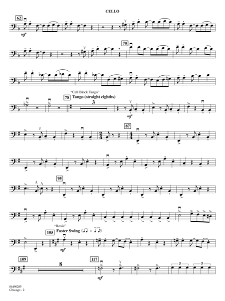 Chicago (arr. Ted Ricketts) - Cello