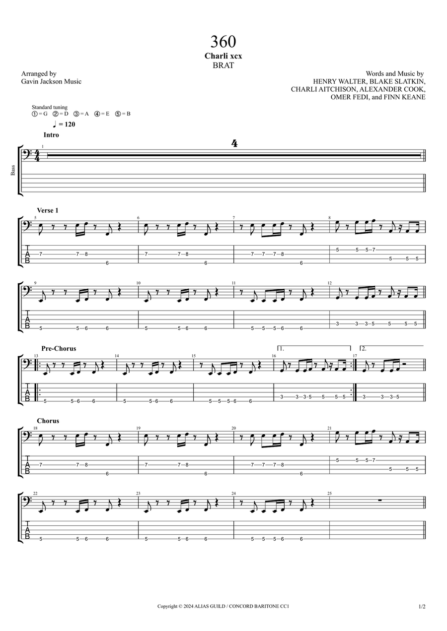360 Guitar Tablature scores gallery preview page 1