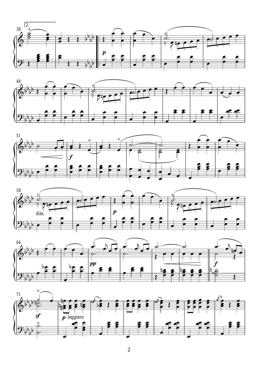 Emperor Waltz Piano Solo scores gallery preview page 2