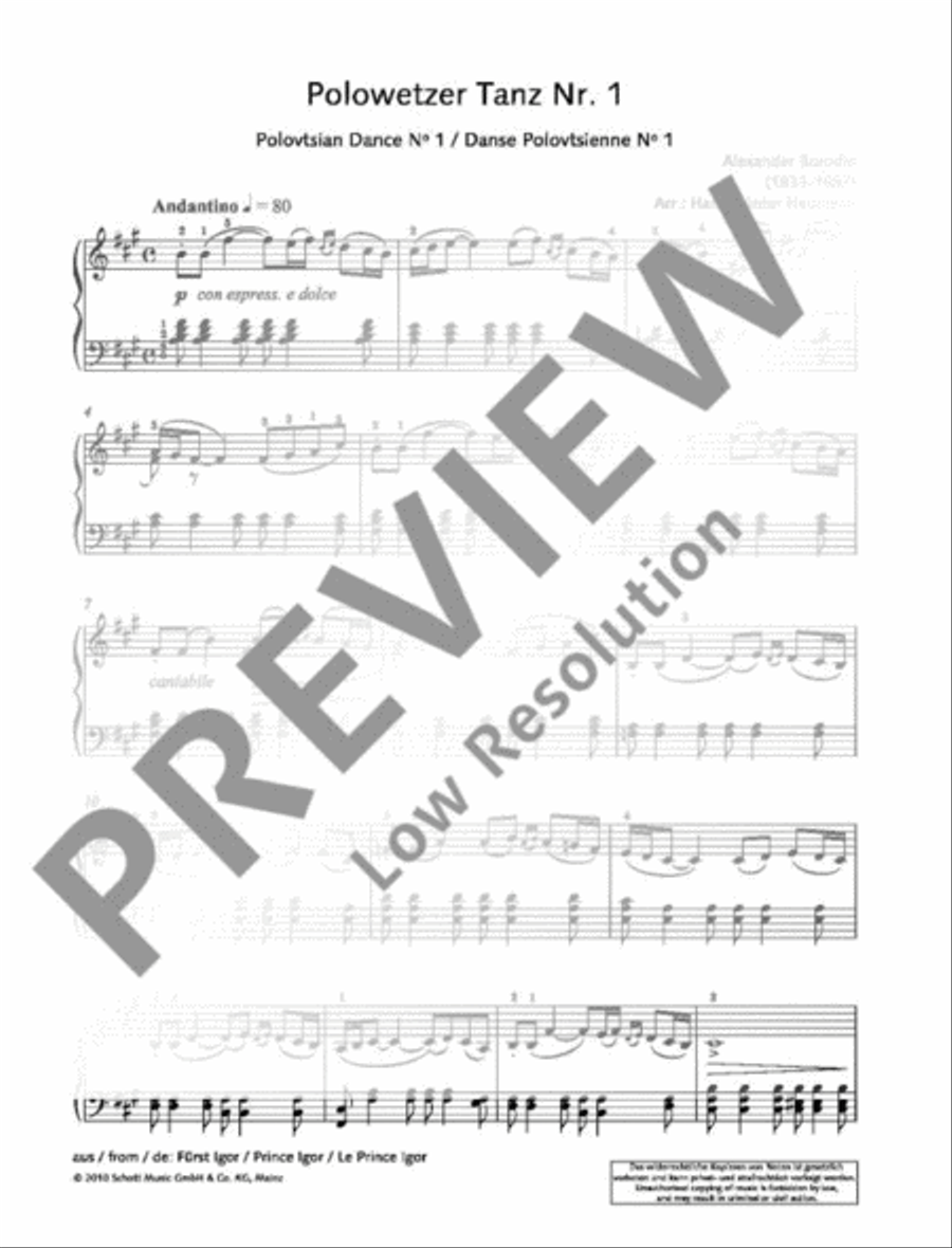 Polovtsian Dance No. 1 Piano Solo scores gallery preview page 2