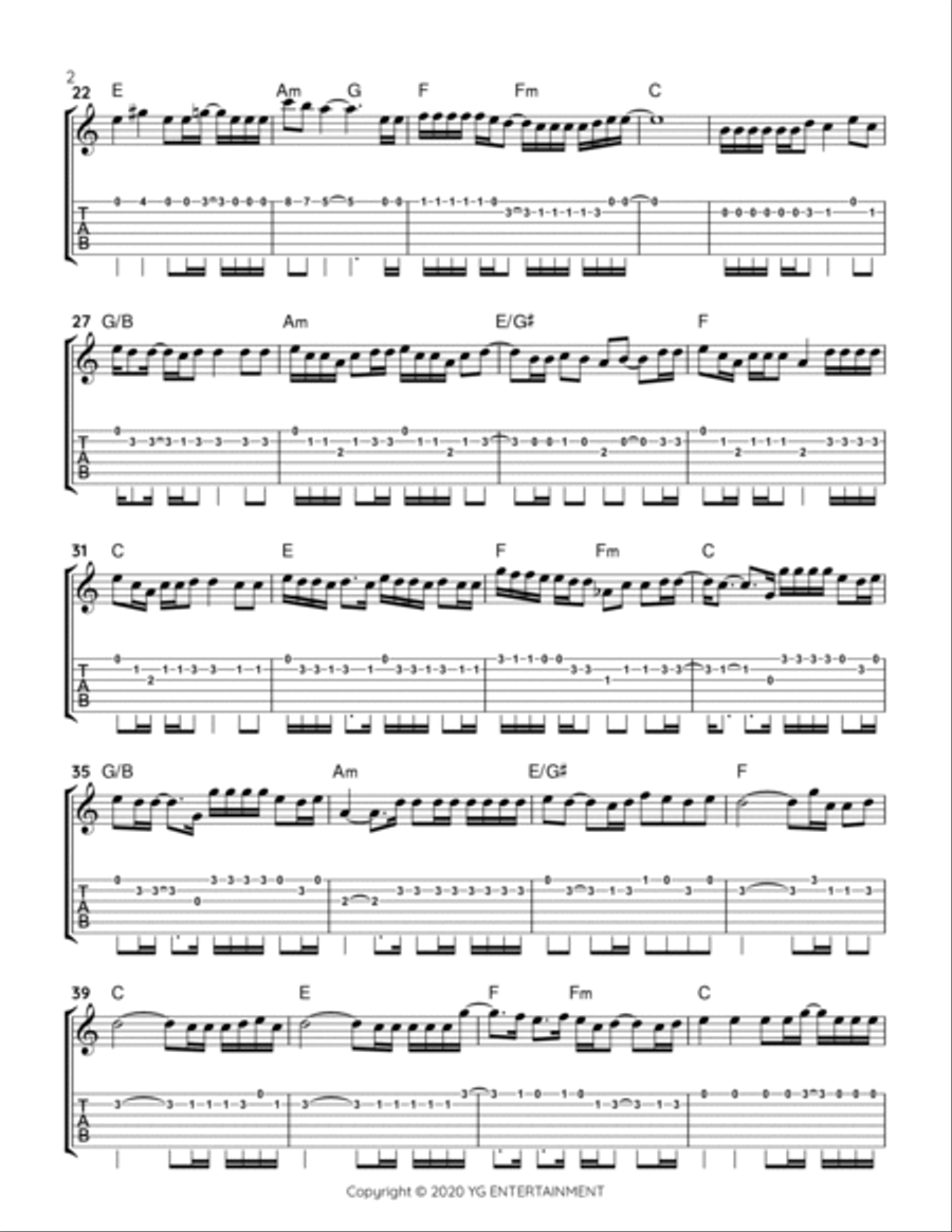 Eyes Nose Lips Electric Guitar scores gallery preview page 2