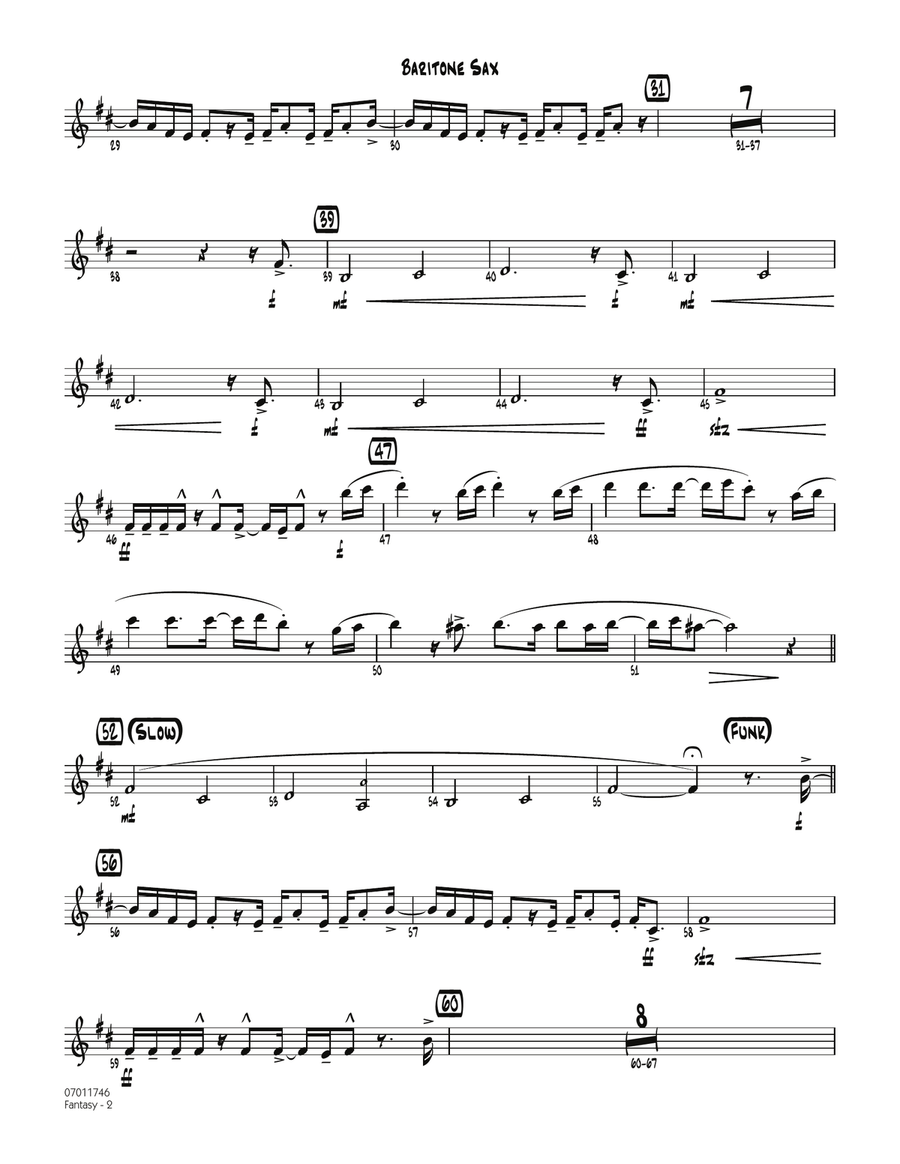 Fantasy - Baritone Sax Fantasy - Baritone Sax Jazz Ensemble scores gallery preview page 2