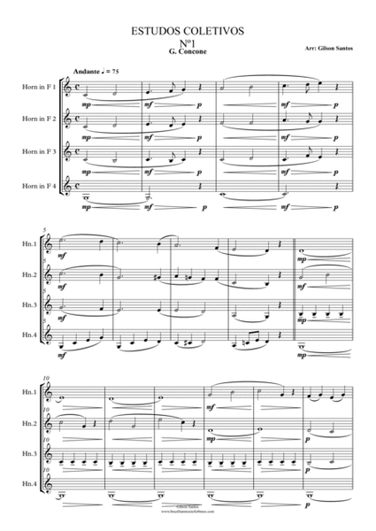 Collective Studies for French Horn Quartet - G. Concone