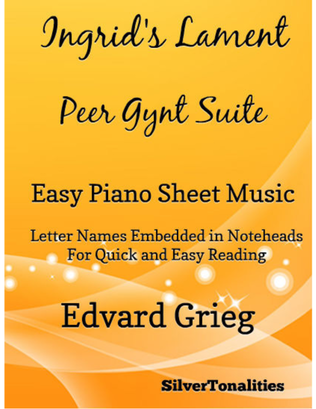 Book cover for Ingrid's Lament Peer Gynt Suite Easy Piano Sheet Music