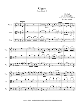 Bach Gigue for String Trio