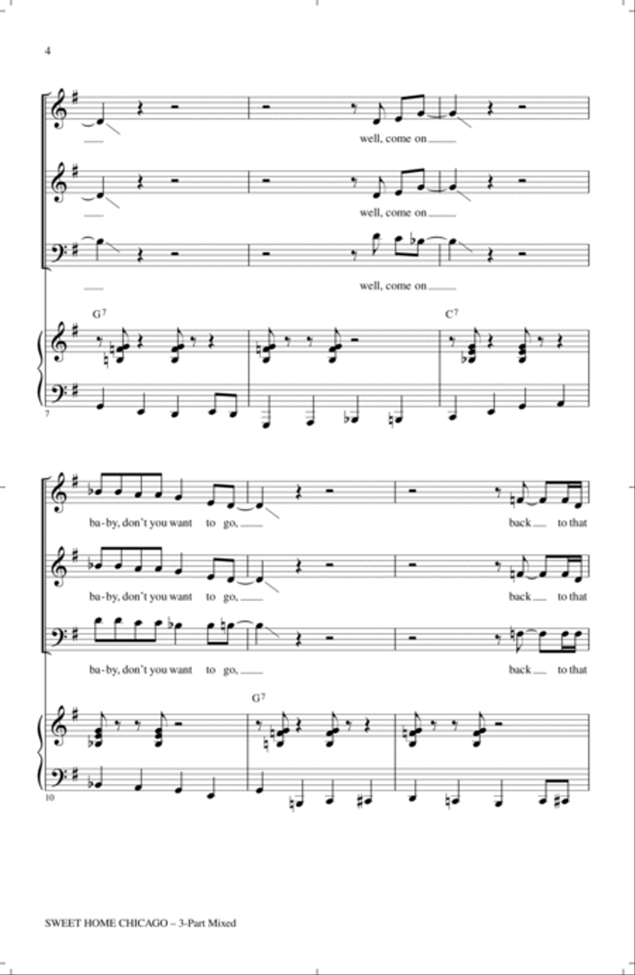 Sweet Home Chicago Sweet Home Chicago 3-Part scores gallery preview page 2