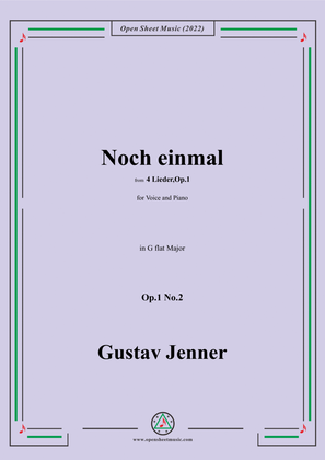 Book cover for Jenner-Noch einmal,in G flat Major,Op.1 No.2,from '4 Lieder,Op.1'