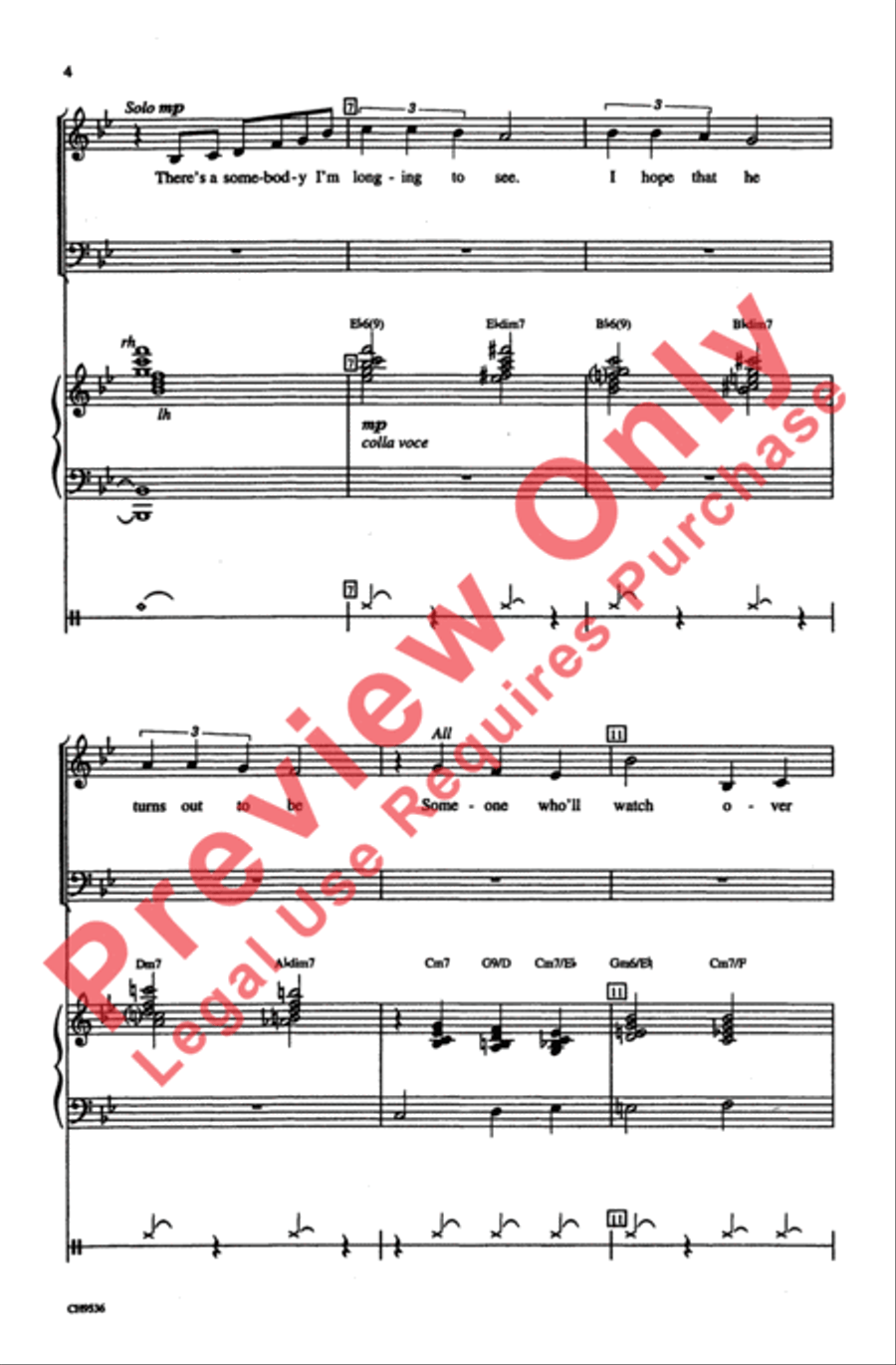 Someone to Watch Over Me 4-Part scores gallery preview page 3