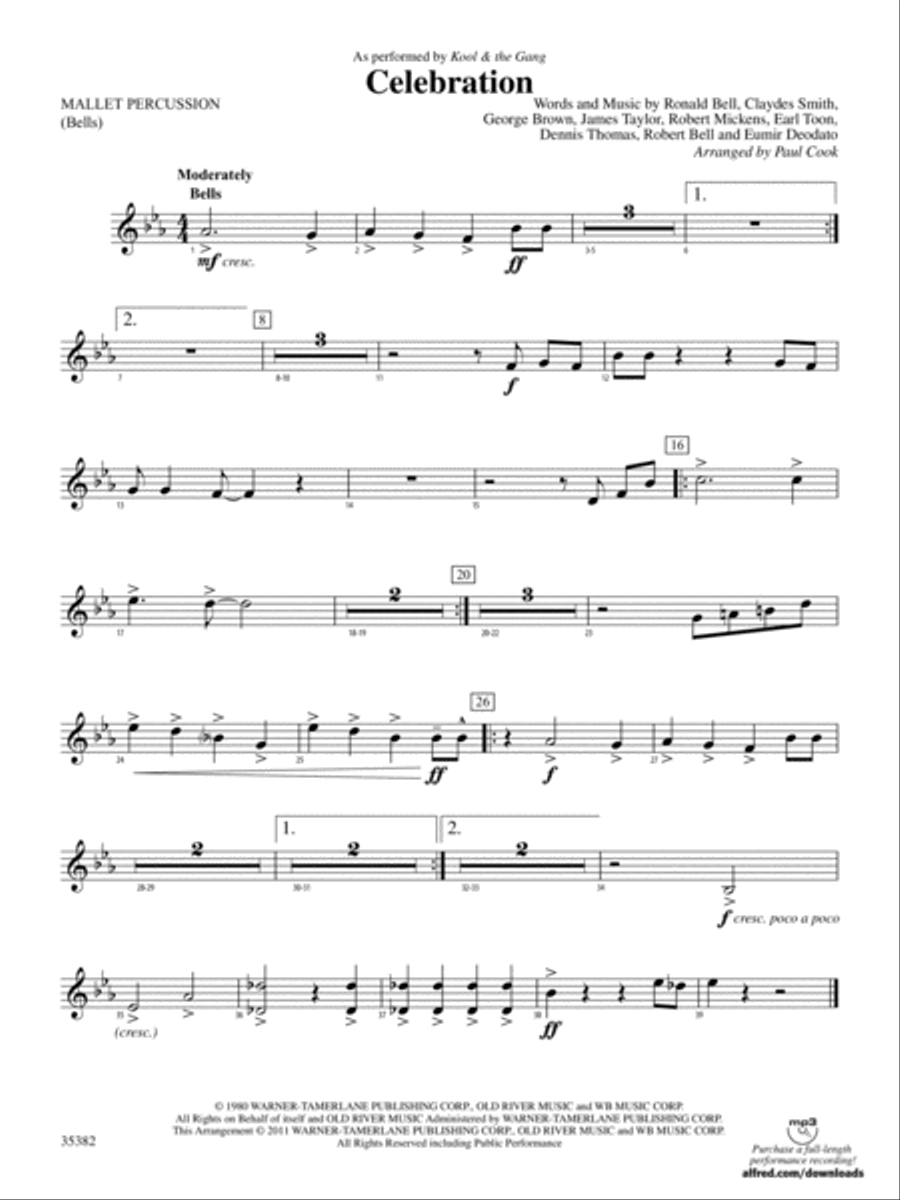 Celebration: Mallets Concert Band scores gallery preview page 1