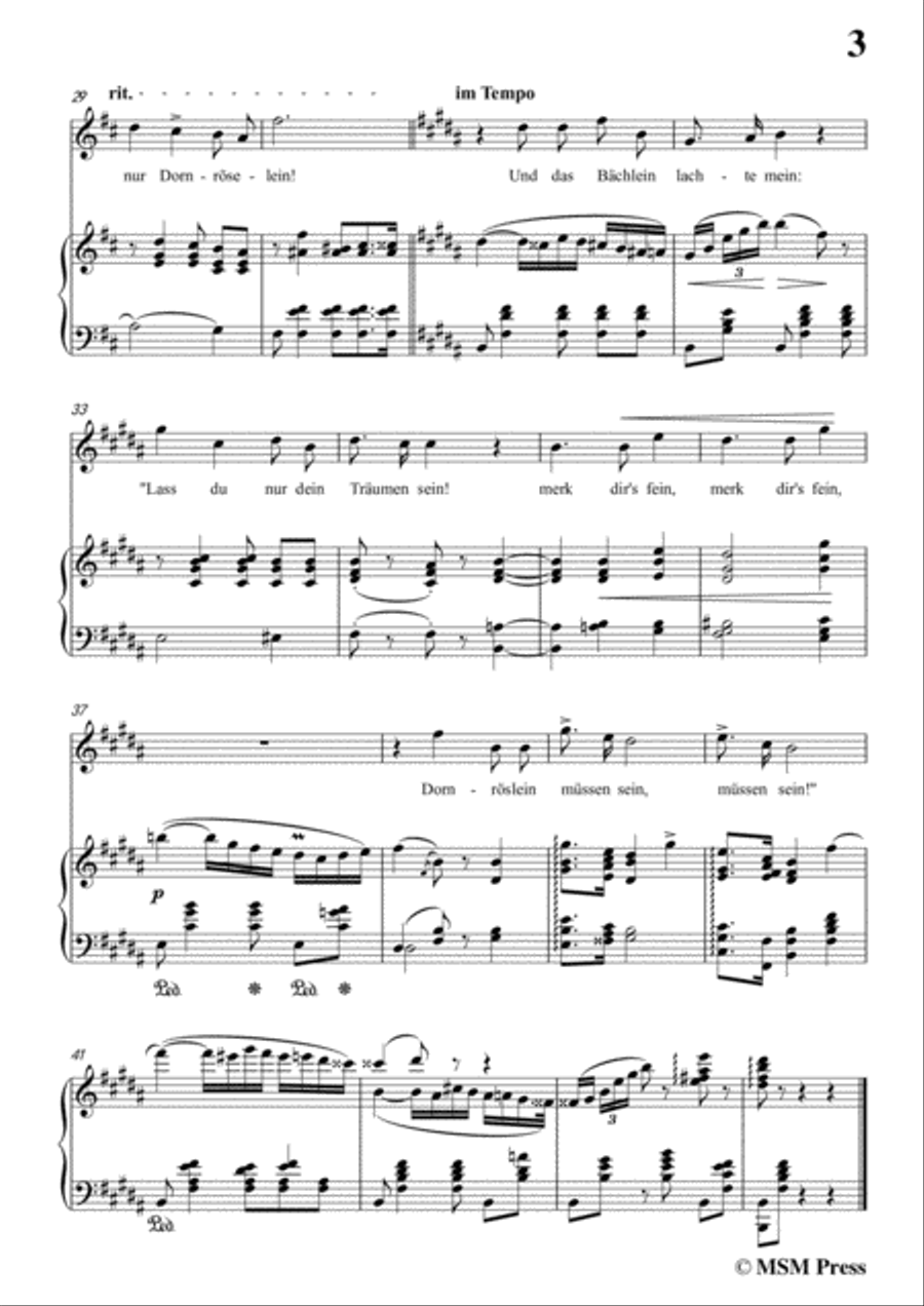 Schumann-Röselein,Röselein,in B Major,for Voice and Piano Voice Solo scores gallery preview page 5
