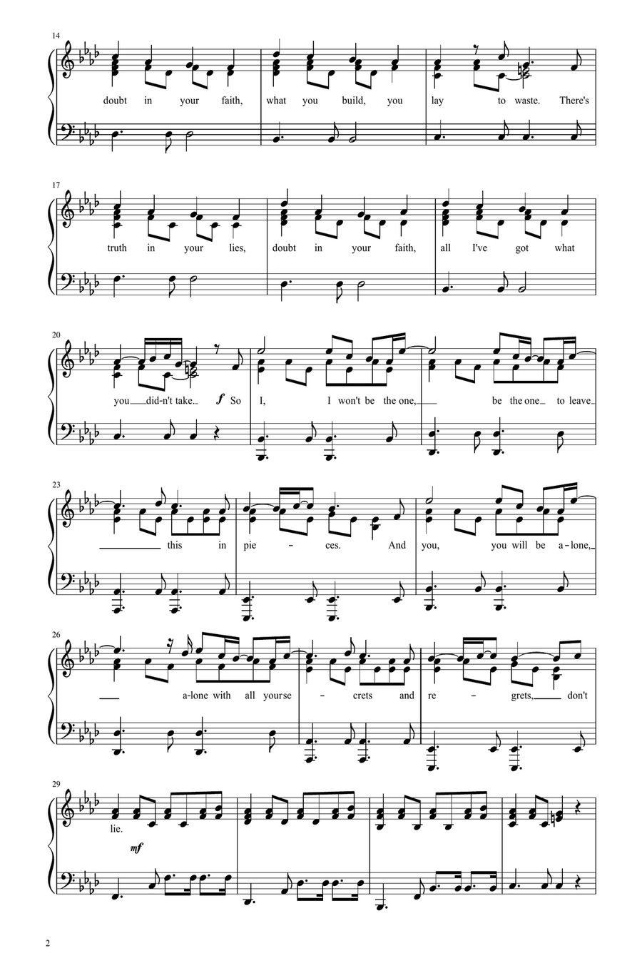 In Pieces Piano Solo scores gallery preview page 2