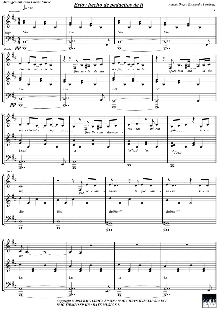 Estoy Hecho De Pedacitos De Ti Accordion scores gallery preview page 1