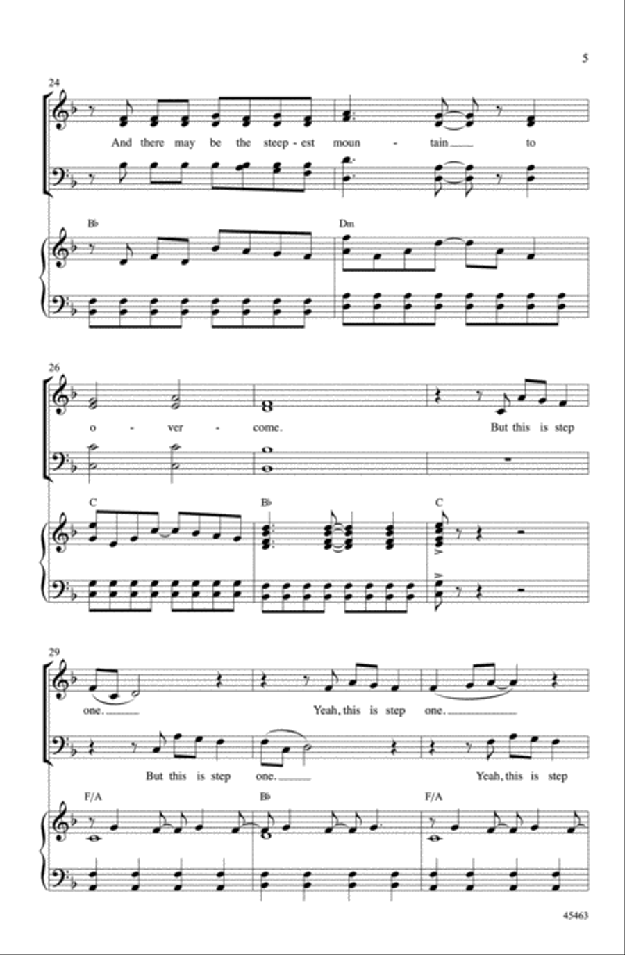 Step One (from the musical Kinky Boots) Choir scores gallery preview page 4