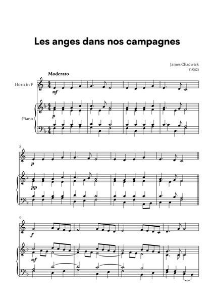 Les anges dans nos campagnes (for French Horn and Piano)