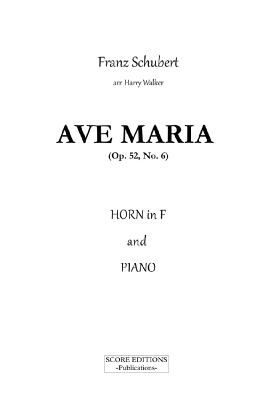 Schubert: Ave Maria (for Horn in F and Piano) Piano scores gallery preview page 2