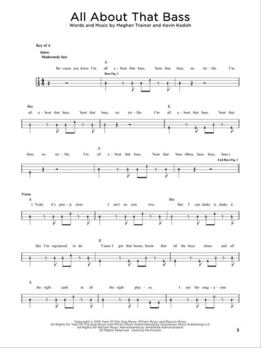 First 50 Pop Songs You Should Play on Bass Bass Guitar scores gallery preview page 5