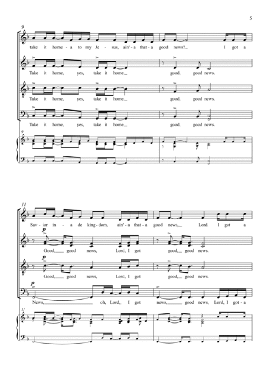 Ain't-a That Good News! Ain't-a That Good News! 4-Part scores gallery preview page 3