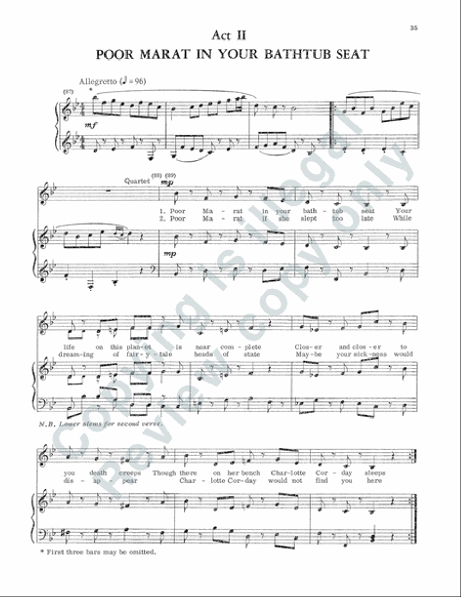 The persecution and assassination of Jean-Paul Marat as performed by the inmates of the Asylum of Charenton under the direction of the Marquis de Sade (Vocal Score) 4-Part scores gallery preview page 20