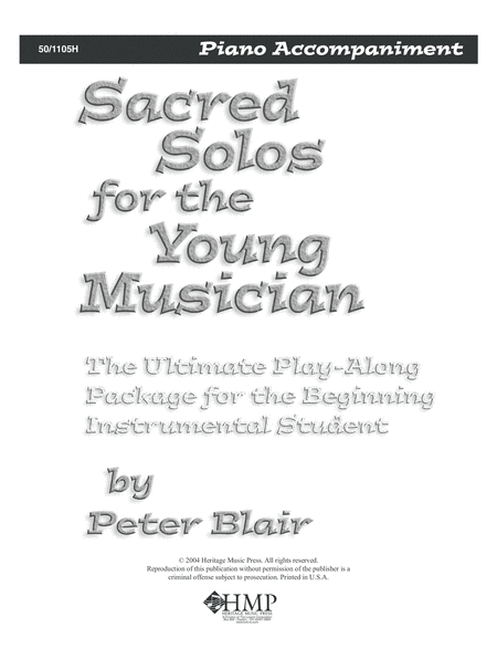 Sacred Solos for the Young Musician: Piano Accompaniment